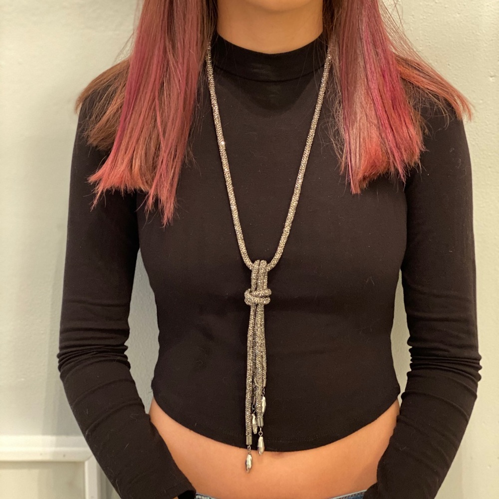 Chrome Colored Loop Beaded Necklace